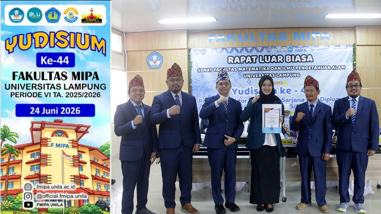 Biology Department Students Win Best Graduate Predicate at the 44th Yudisium of FMIPA Lampung University