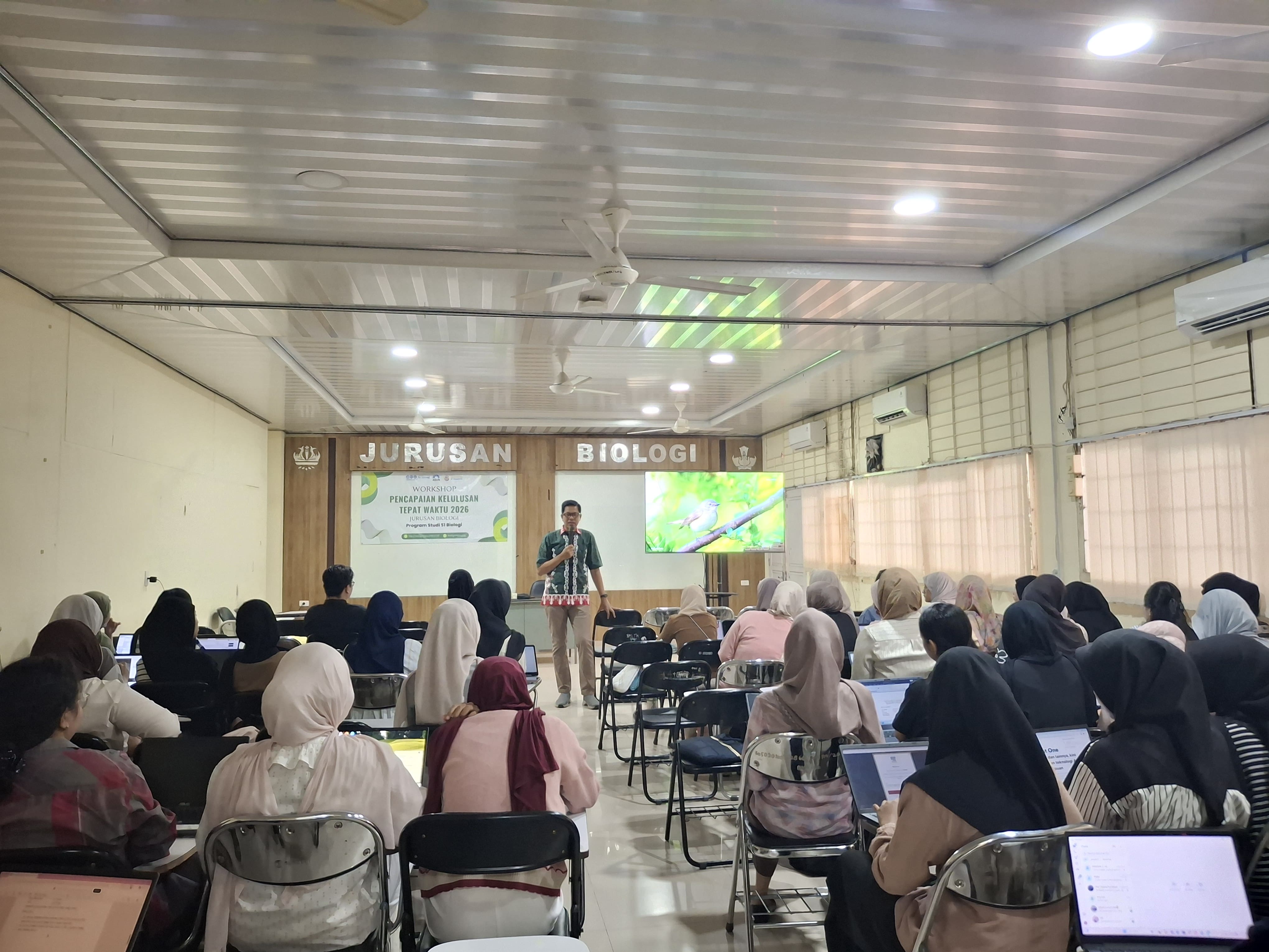 Jurusan Biologi FMIPA Universitas Lampung Selenggarakan Workshop Pencapaian Kelulusan Tepat Waktu bagi Mahasiswa S1 Biologi dan S1 Biologi Terapan